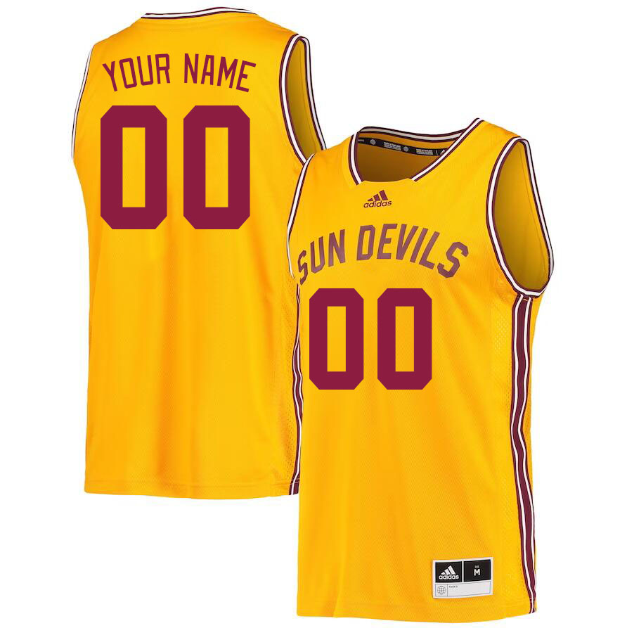 Custom Arizona State Sun Devils Name And Number Basketball Jerseys Stitched-Gold